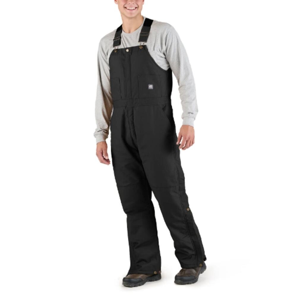 Berne Men's Black Heritage Insulated Duck Bib Overall Size L